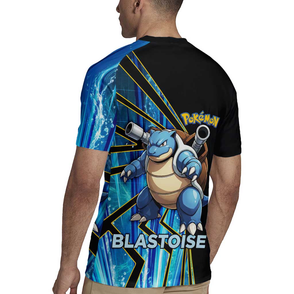 Blastoise Poké Rugby Jersey Aqua Burst Comic Style