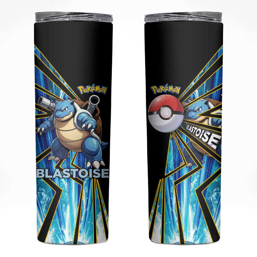 Blastoise Poké Skinny Tumbler Aqua Burst Comic Style