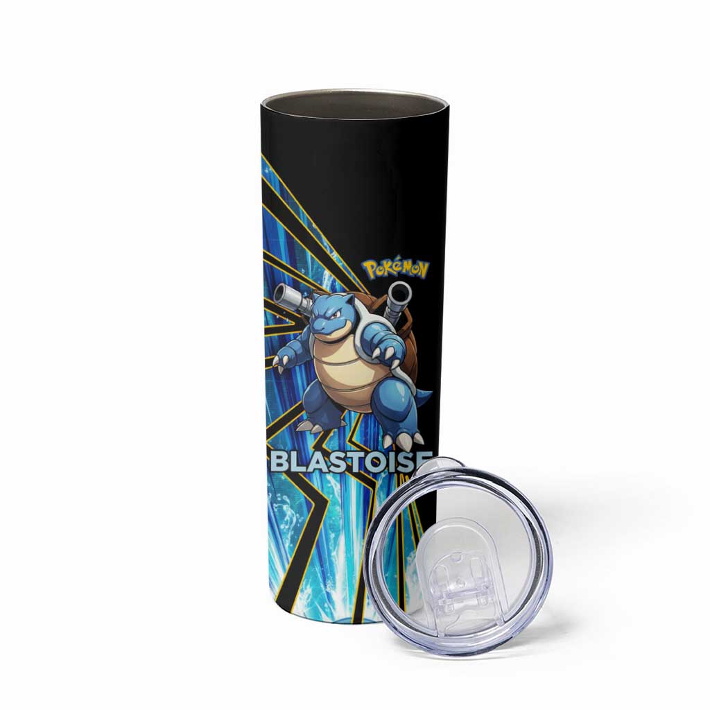 Blastoise Poké Skinny Tumbler Aqua Burst Comic Style