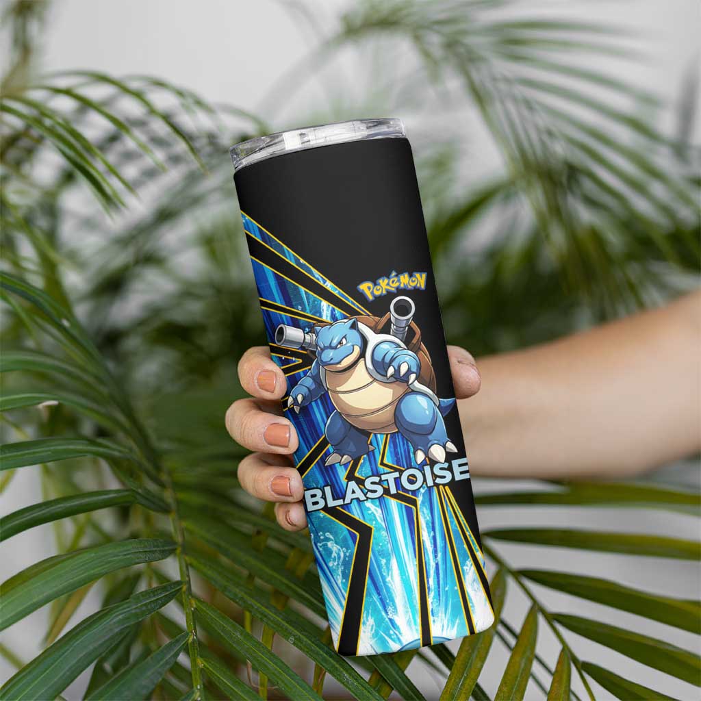 Blastoise Poké Skinny Tumbler Aqua Burst Comic Style