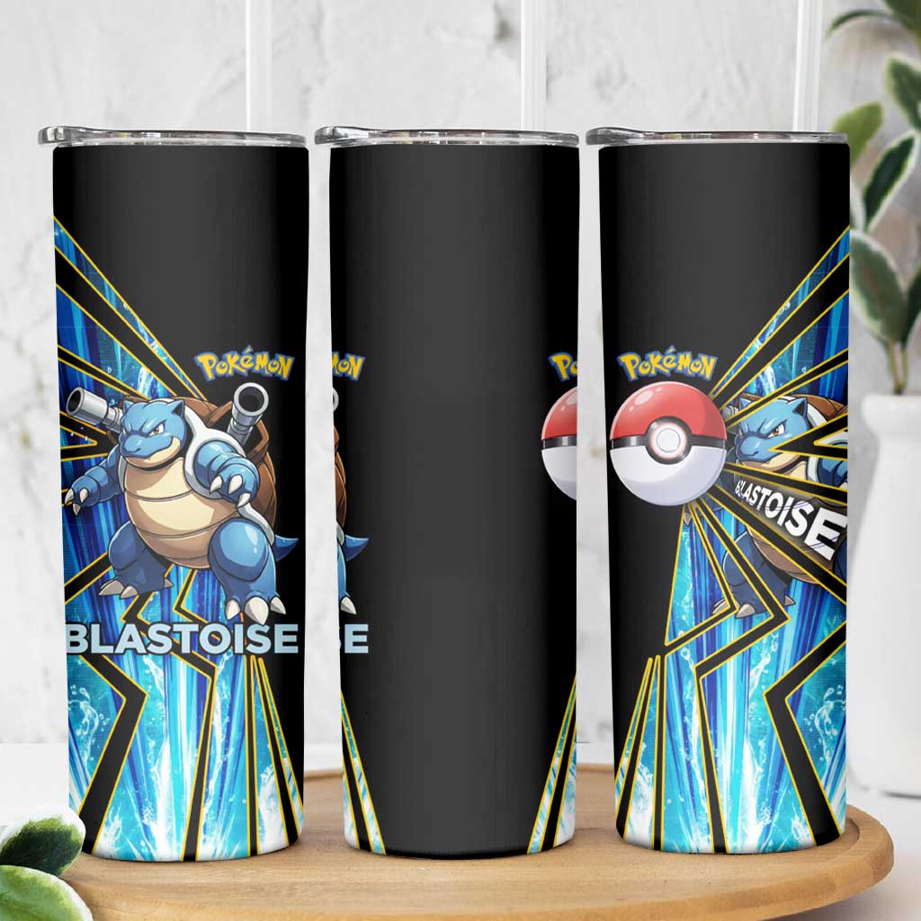 Blastoise Poké Skinny Tumbler Aqua Burst Comic Style