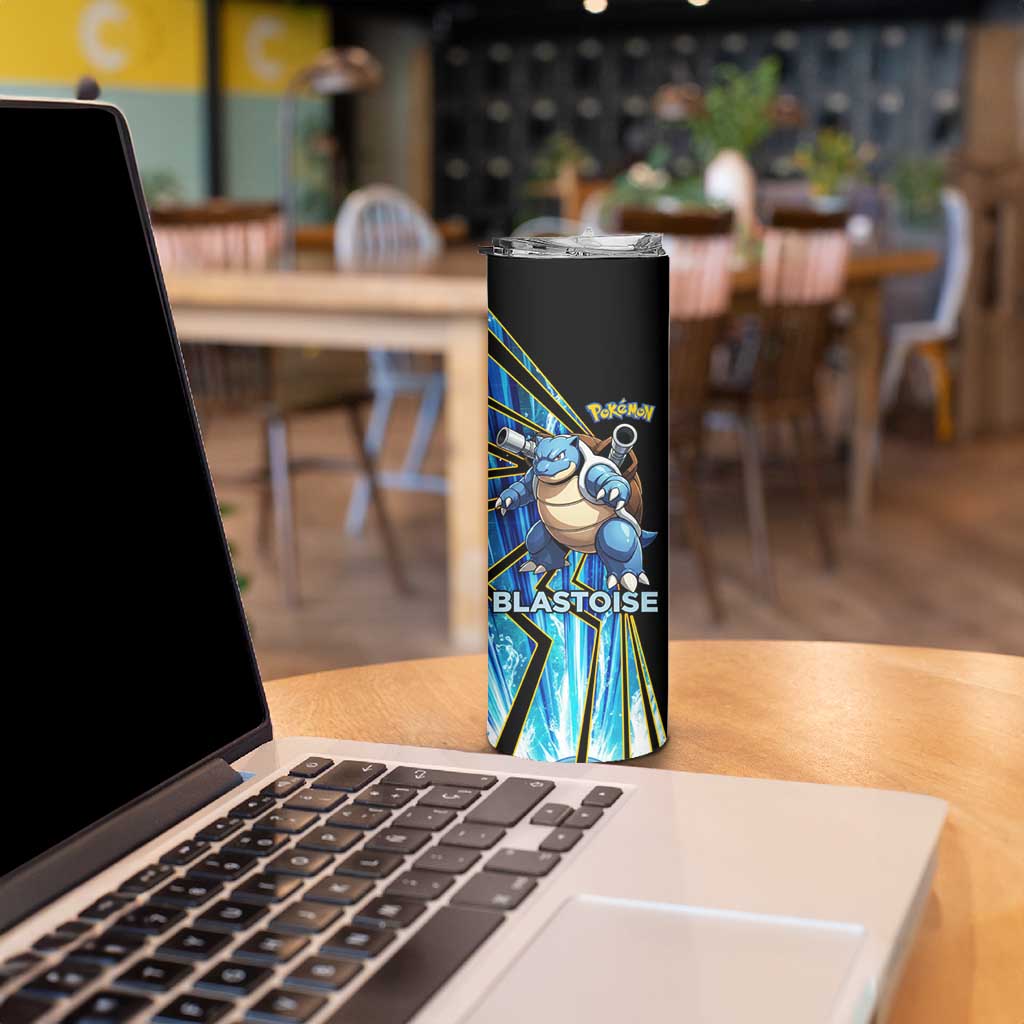 Blastoise Poké Skinny Tumbler Aqua Burst Comic Style