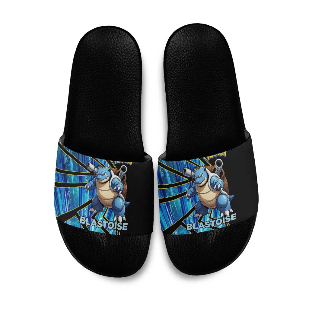Blastoise Poké Slide Sandals Aqua Burst Comic Style