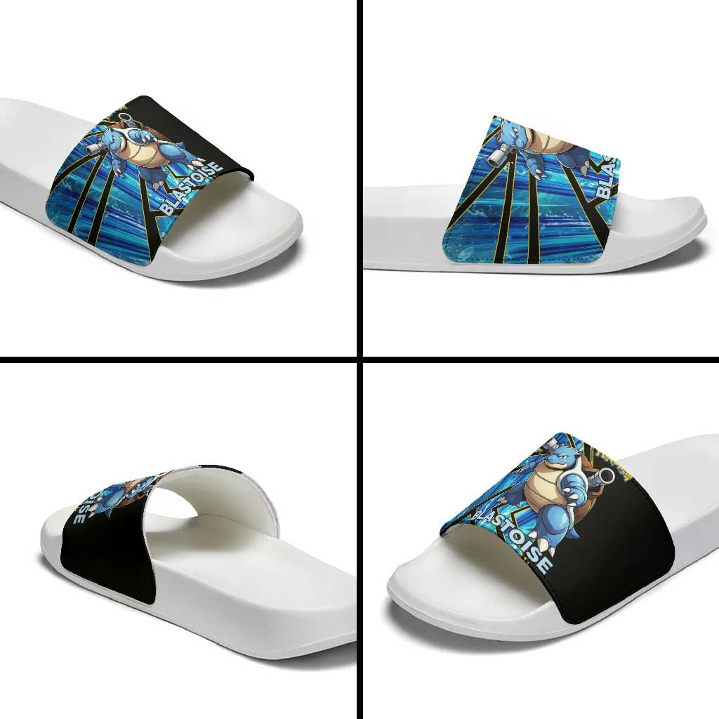 Blastoise Poké Slide Sandals Aqua Burst Comic Style