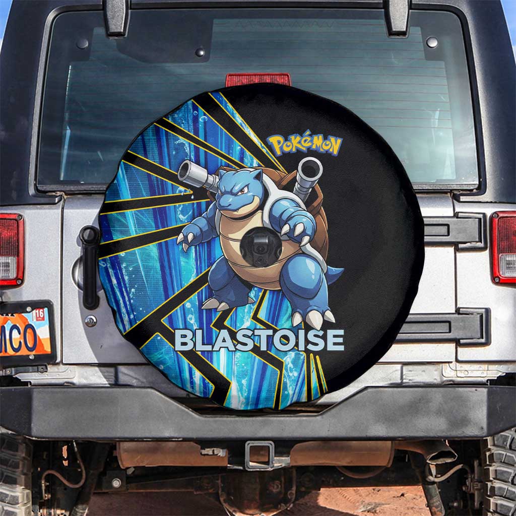 Blastoise Poké Spare Tire Cover Aqua Burst Comic Style