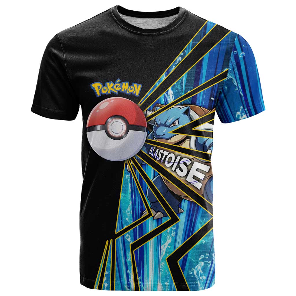 Blastoise Poké T Shirt Aqua Burst Comic Style