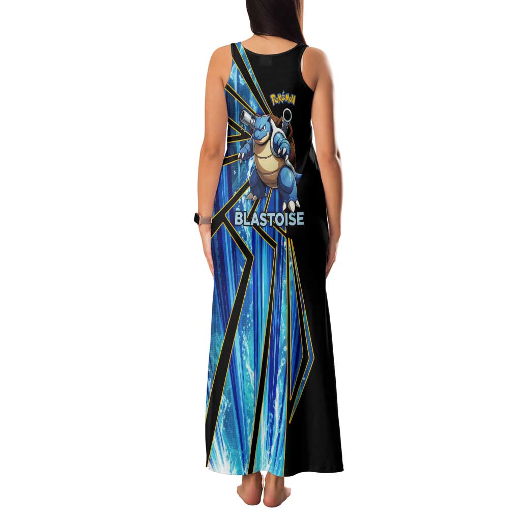 Blastoise Poké Tank Maxi Dress Aqua Burst Comic Style