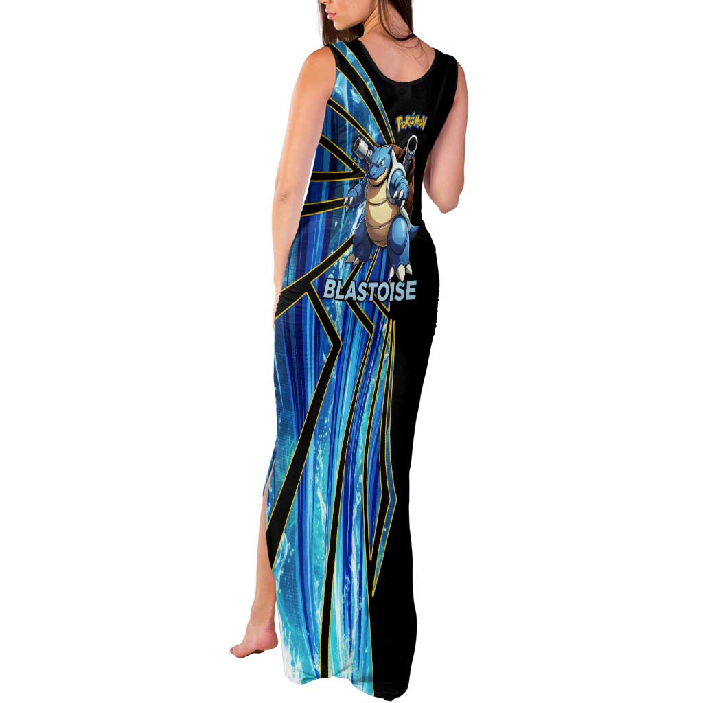 Blastoise Poké Tank Maxi Dress Aqua Burst Comic Style