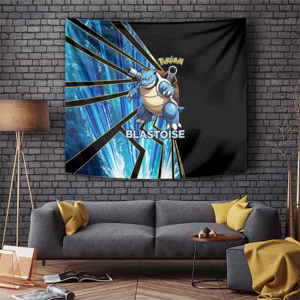 Blastoise Poké Tapestry Aqua Burst Comic Style