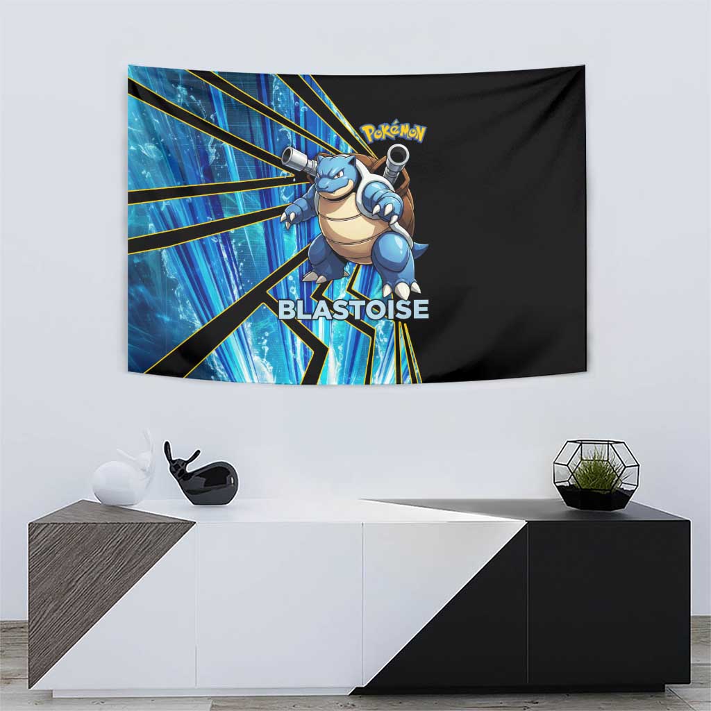 Blastoise Poké Tapestry Aqua Burst Comic Style