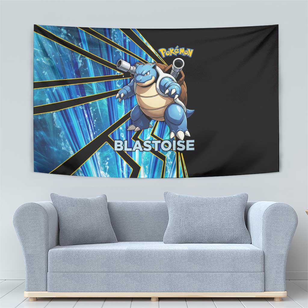 Blastoise Poké Tapestry Aqua Burst Comic Style