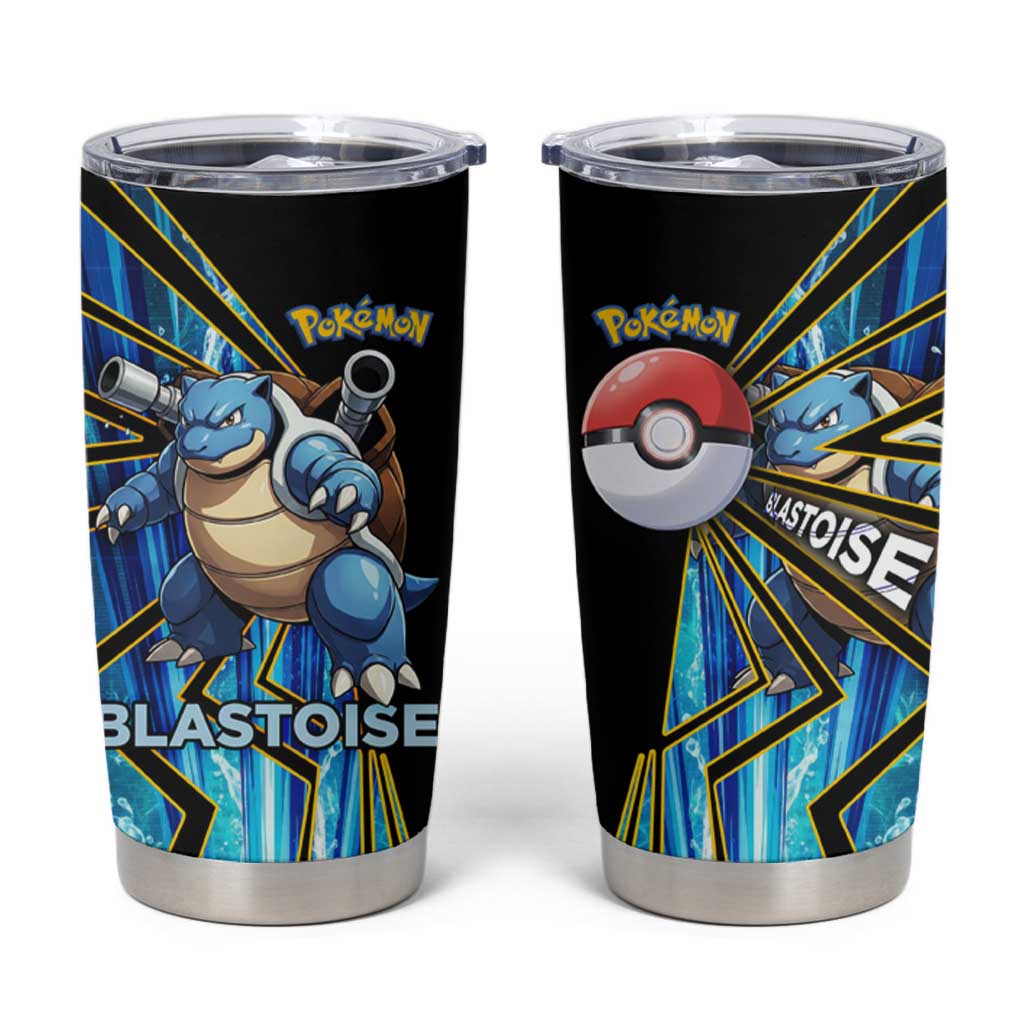 Blastoise Poké Tumbler Cup Aqua Burst Comic Style