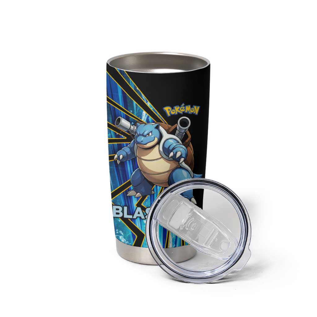 Blastoise Poké Tumbler Cup Aqua Burst Comic Style