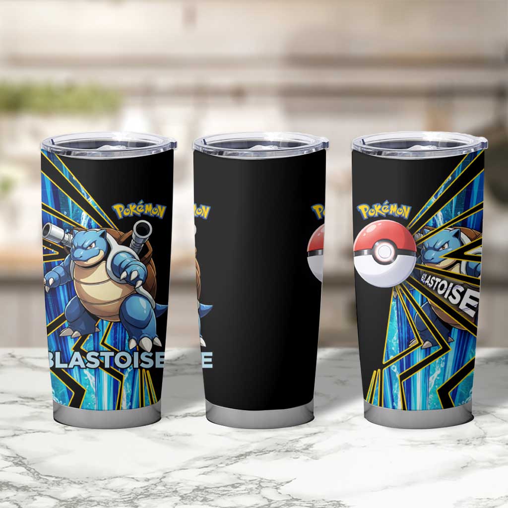 Blastoise Poké Tumbler Cup Aqua Burst Comic Style