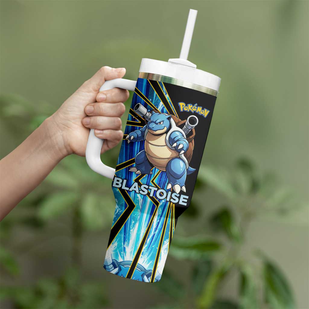 Blastoise Poké Tumbler With Handle Aqua Burst Comic Style