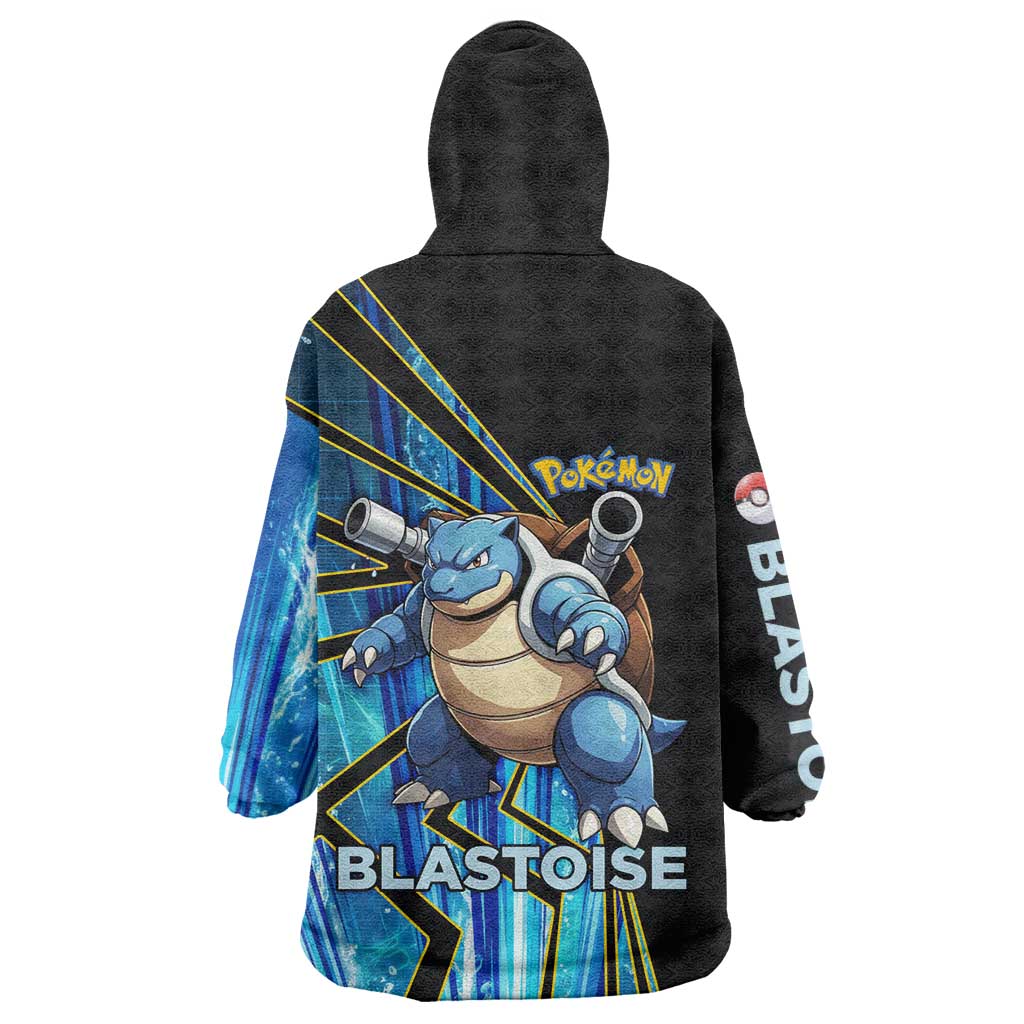 Blastoise Poké Wearable Blanket Hoodie Aqua Burst Comic Style