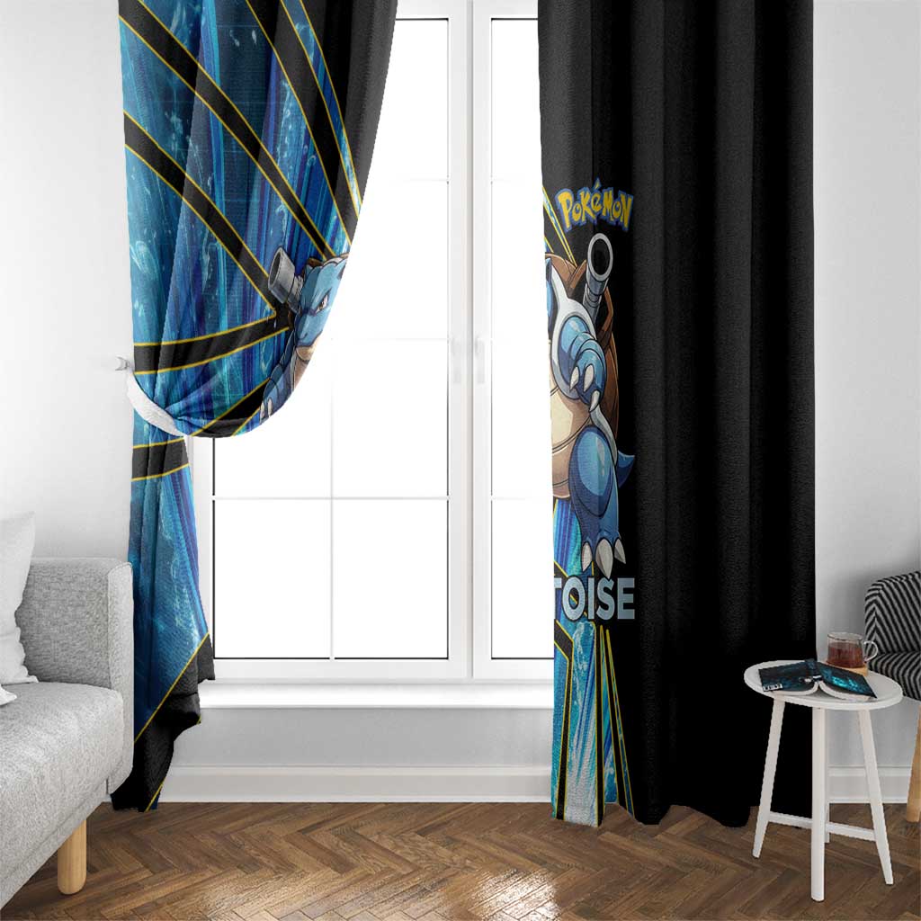 Blastoise Poké Window Curtain Aqua Burst Comic Style