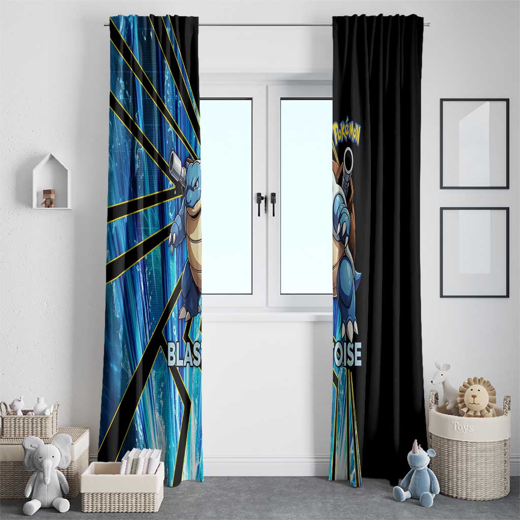 Blastoise Poké Window Curtain Aqua Burst Comic Style