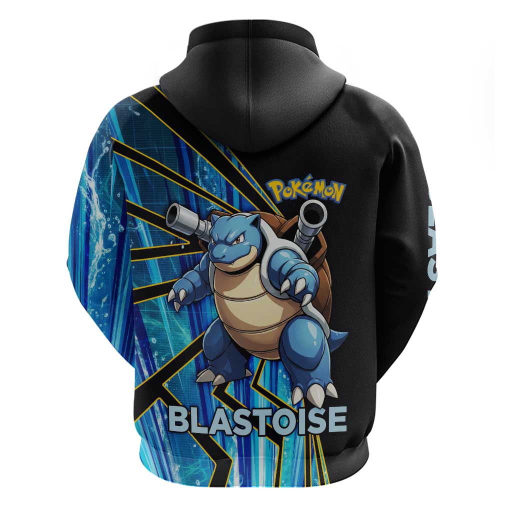 Blastoise Poké Zip Hoodie Aqua Burst Comic Style