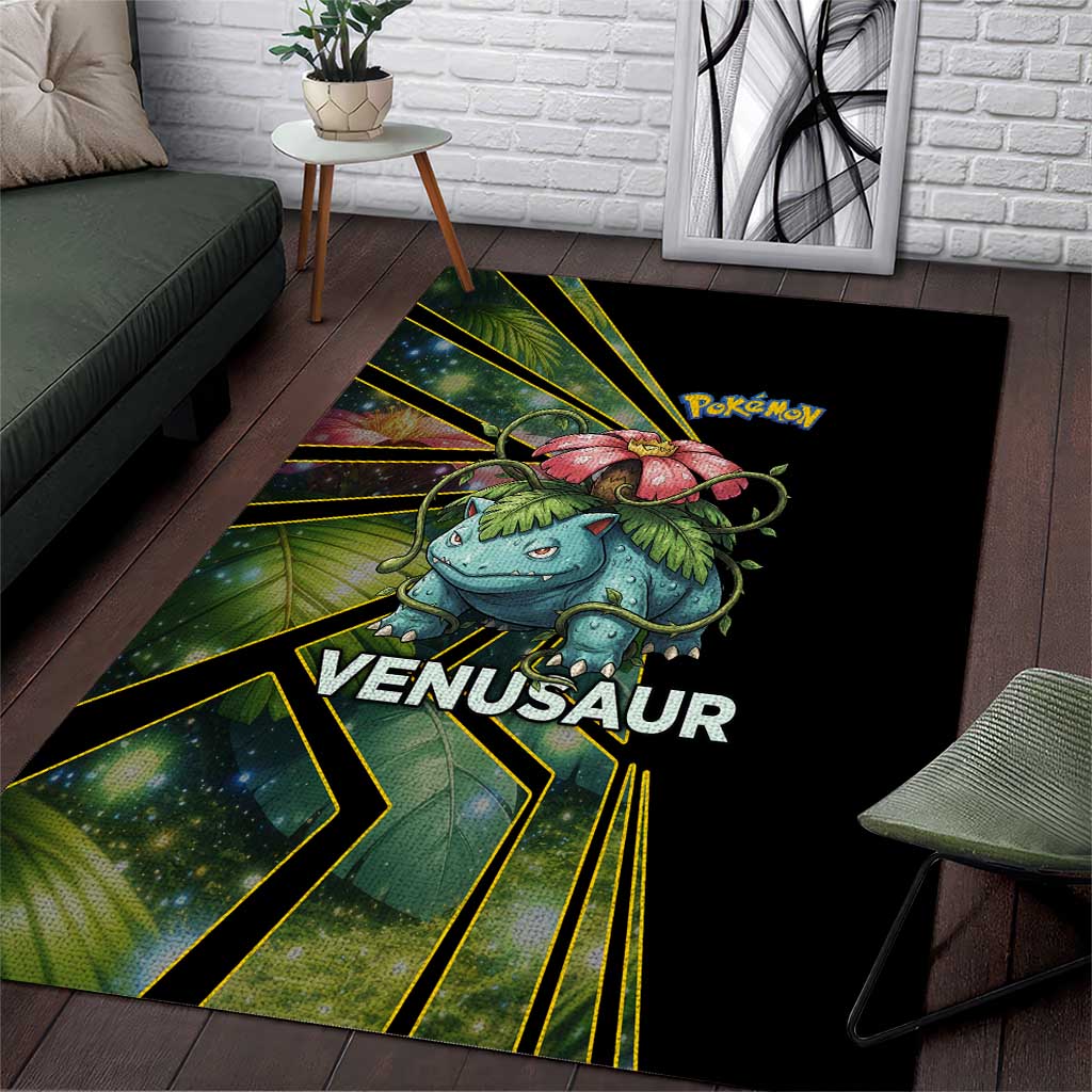 Venusaur Poké Area Rug Jungle Flora Comic Style