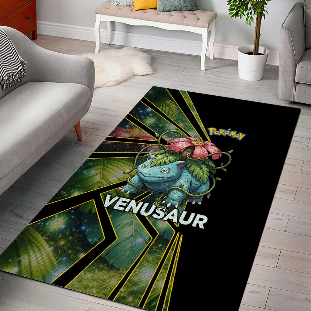 Venusaur Poké Area Rug Jungle Flora Comic Style