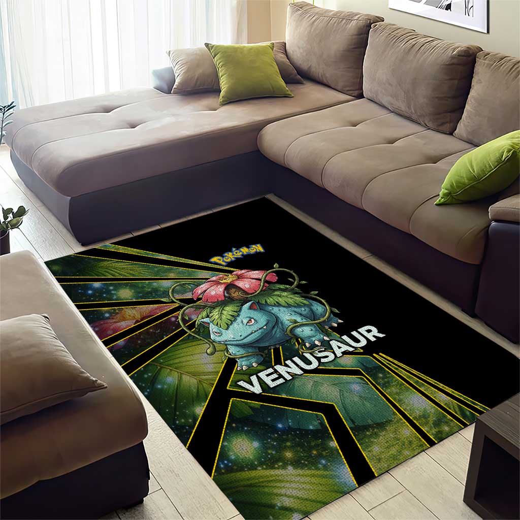 Venusaur Poké Area Rug Jungle Flora Comic Style