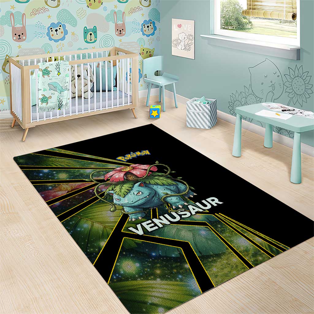 Venusaur Poké Area Rug Jungle Flora Comic Style