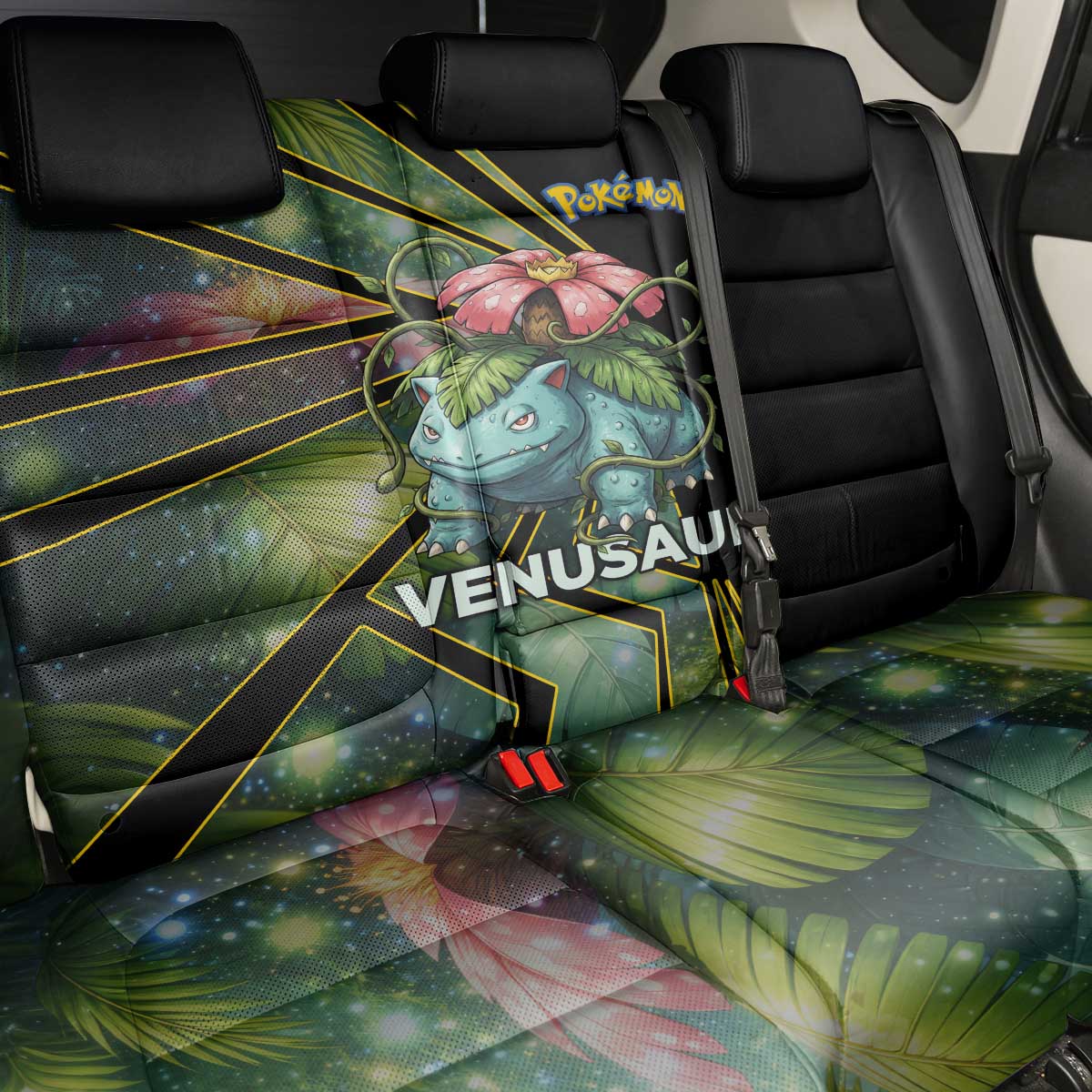 Venusaur Poké Back Car Seat Cover Jungle Flora Comic Style