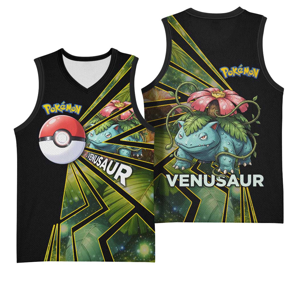 Venusaur Poké Basketball Jersey Jungle Flora Comic Style