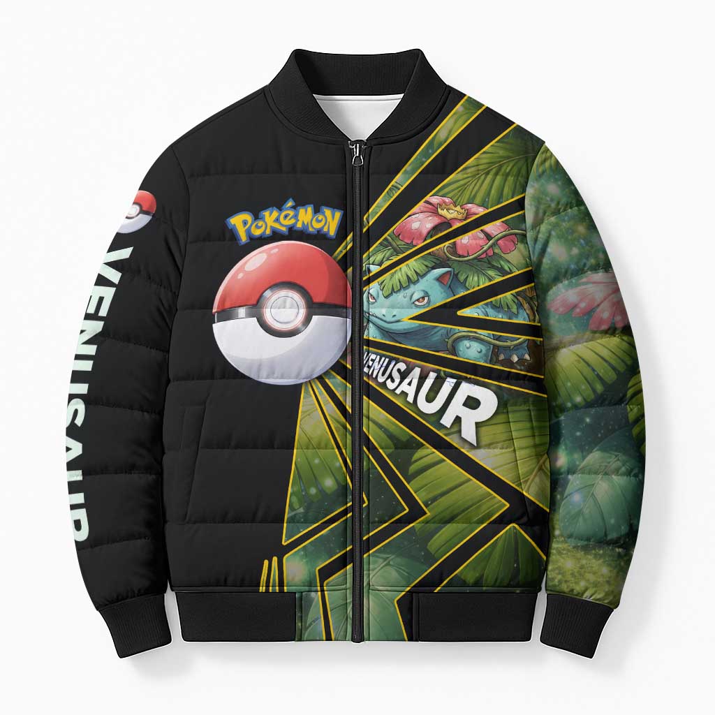 Venusaur Poké Bomber Puffer Jacket Jungle Flora Comic Style