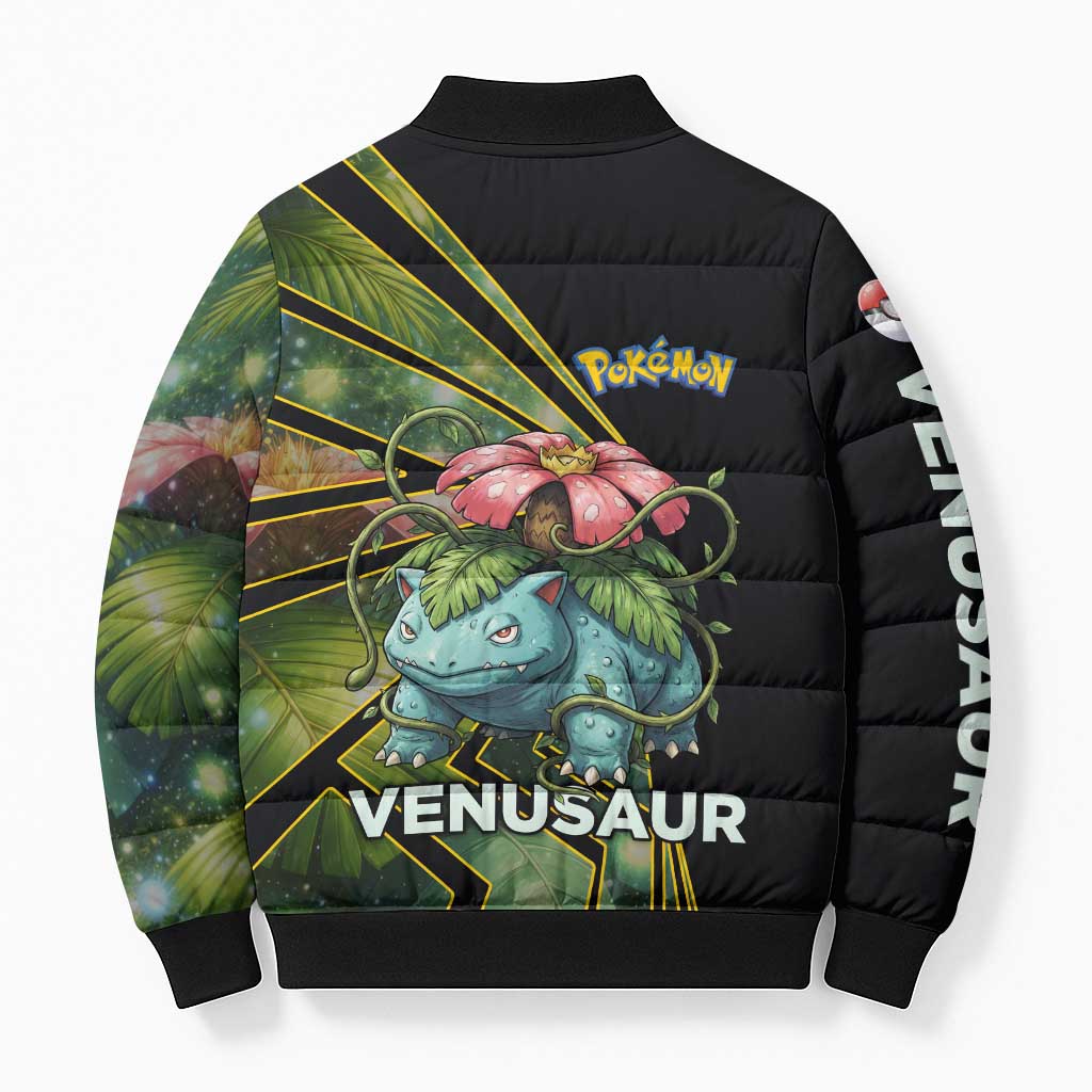 Venusaur Poké Bomber Puffer Jacket Jungle Flora Comic Style