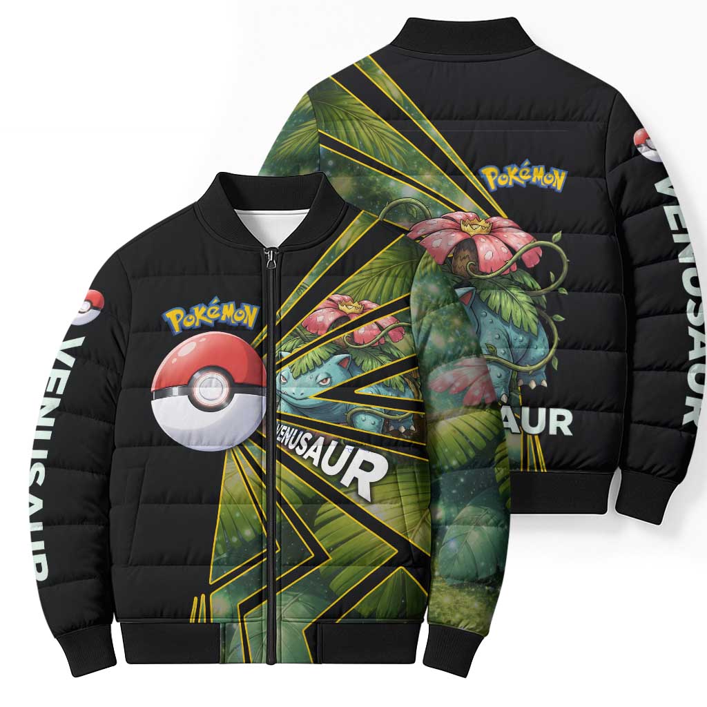 Venusaur Poké Bomber Puffer Jacket Jungle Flora Comic Style