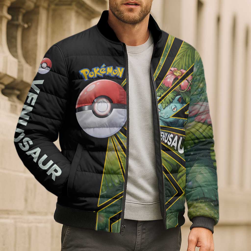 Venusaur Poké Bomber Puffer Jacket Jungle Flora Comic Style