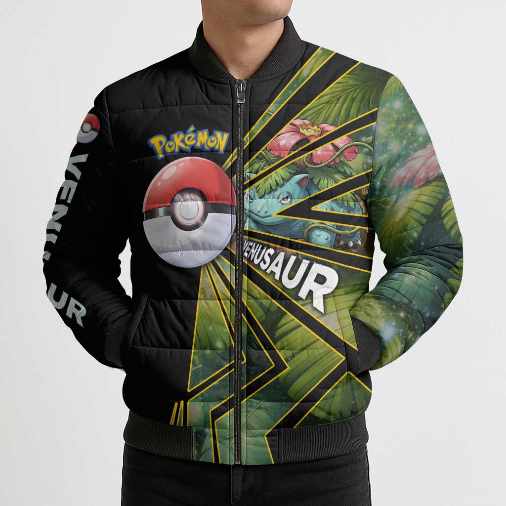 Venusaur Poké Bomber Puffer Jacket Jungle Flora Comic Style