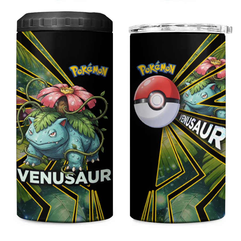 Venusaur Poké 4 in 1 Can Cooler Tumbler Jungle Flora Comic Style