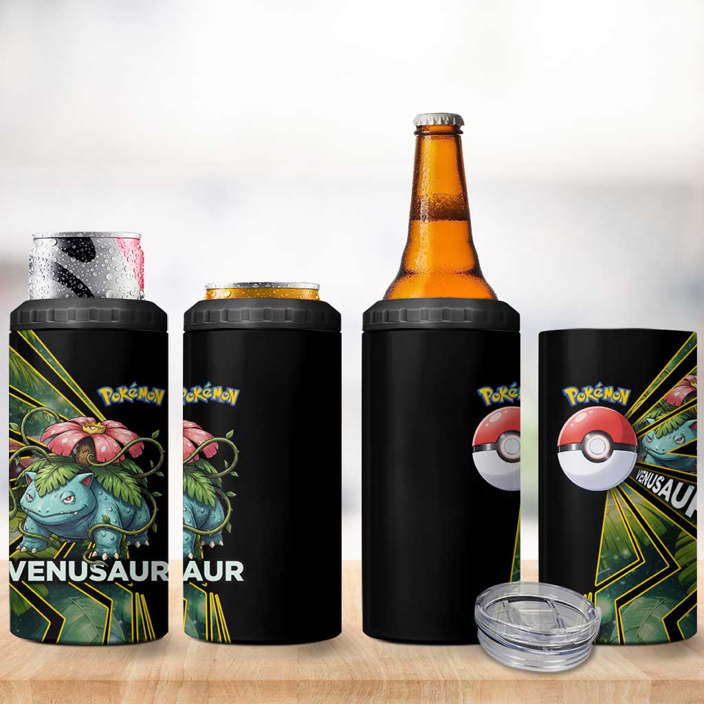 Venusaur Poké 4 in 1 Can Cooler Tumbler Jungle Flora Comic Style