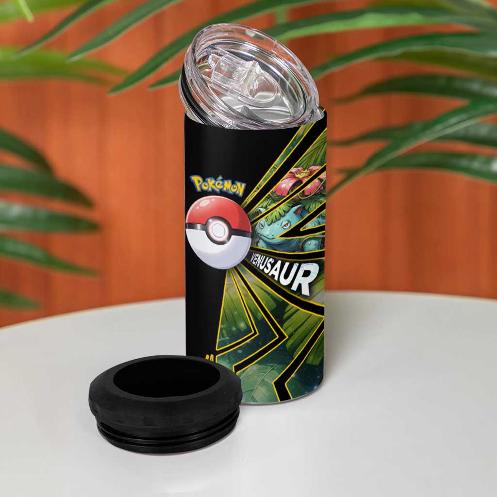 Venusaur Poké 4 in 1 Can Cooler Tumbler Jungle Flora Comic Style