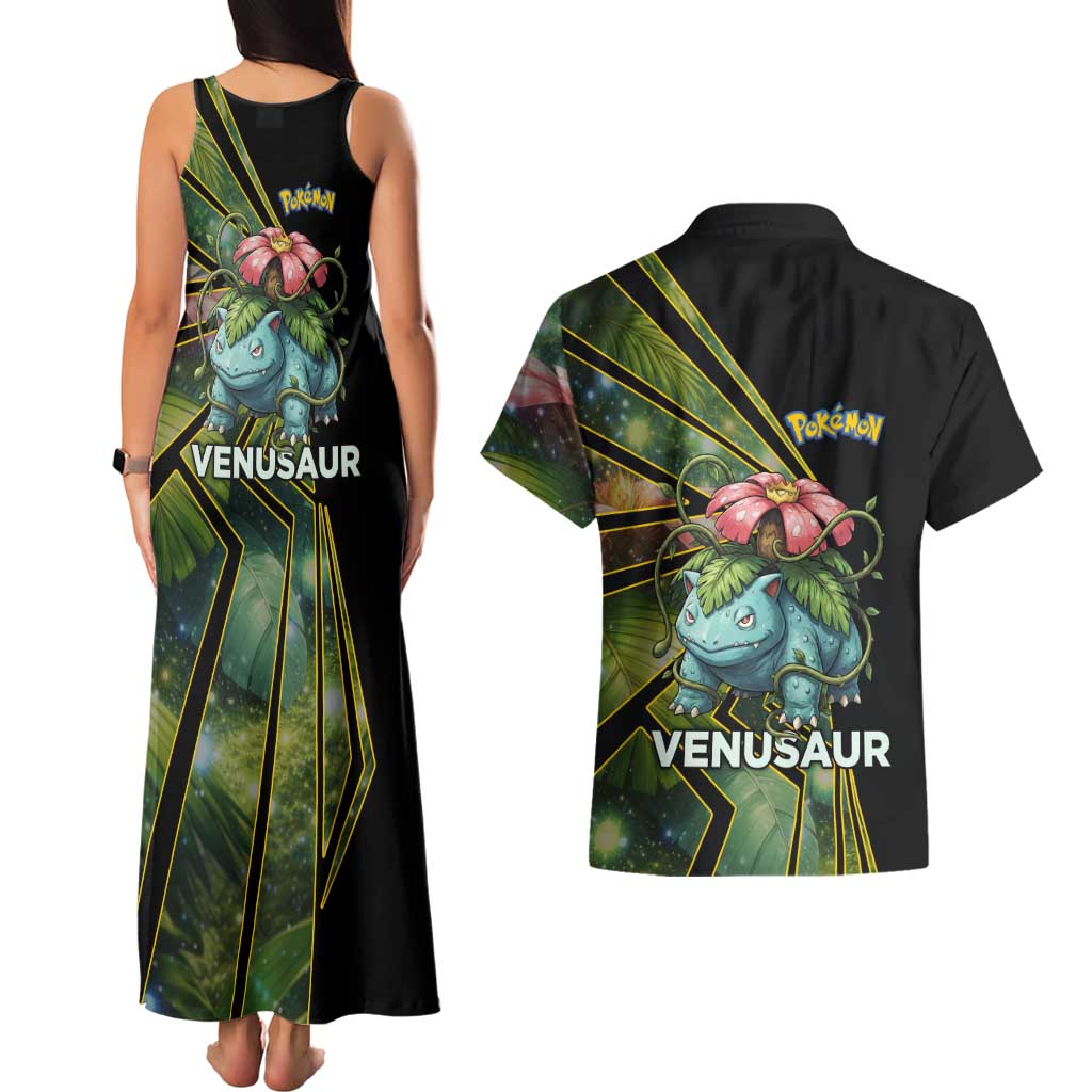Venusaur Poké Couples Matching Tank Maxi Dress and Hawaiian Shirt Jungle Flora Comic Style
