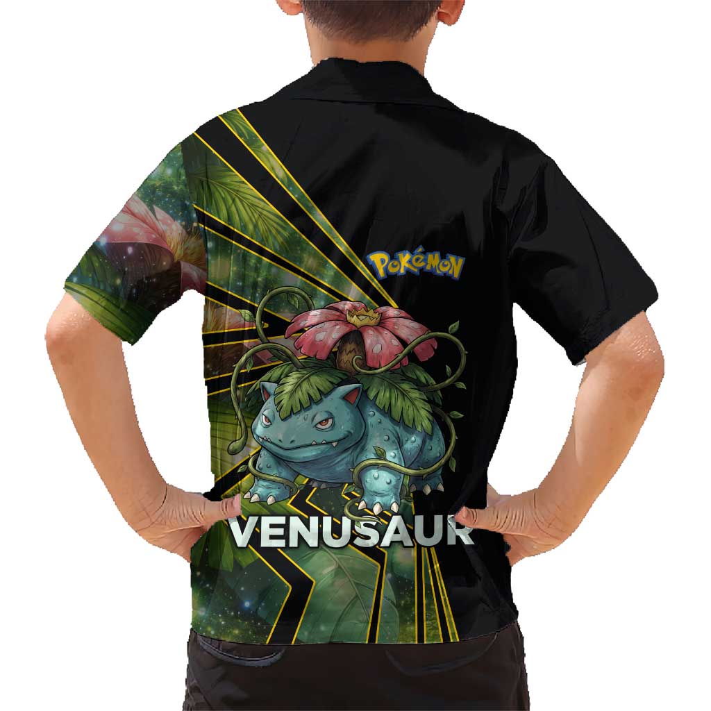 Venusaur Poké Family Matching Puletasi and Hawaiian Shirt Jungle Flora Comic Style