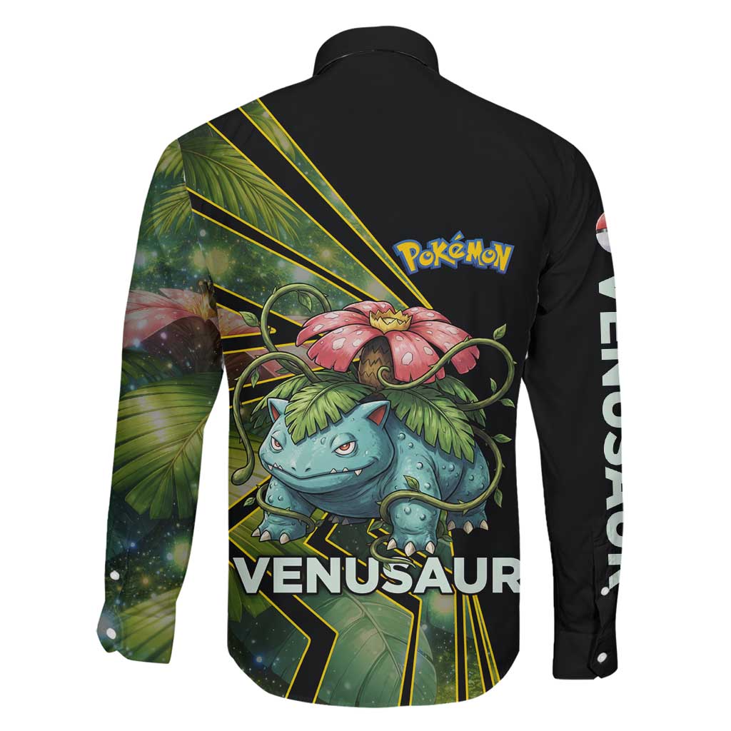 Venusaur Poké Family Matching Summer Maxi Dress and Hawaiian Shirt Jungle Flora Comic Style