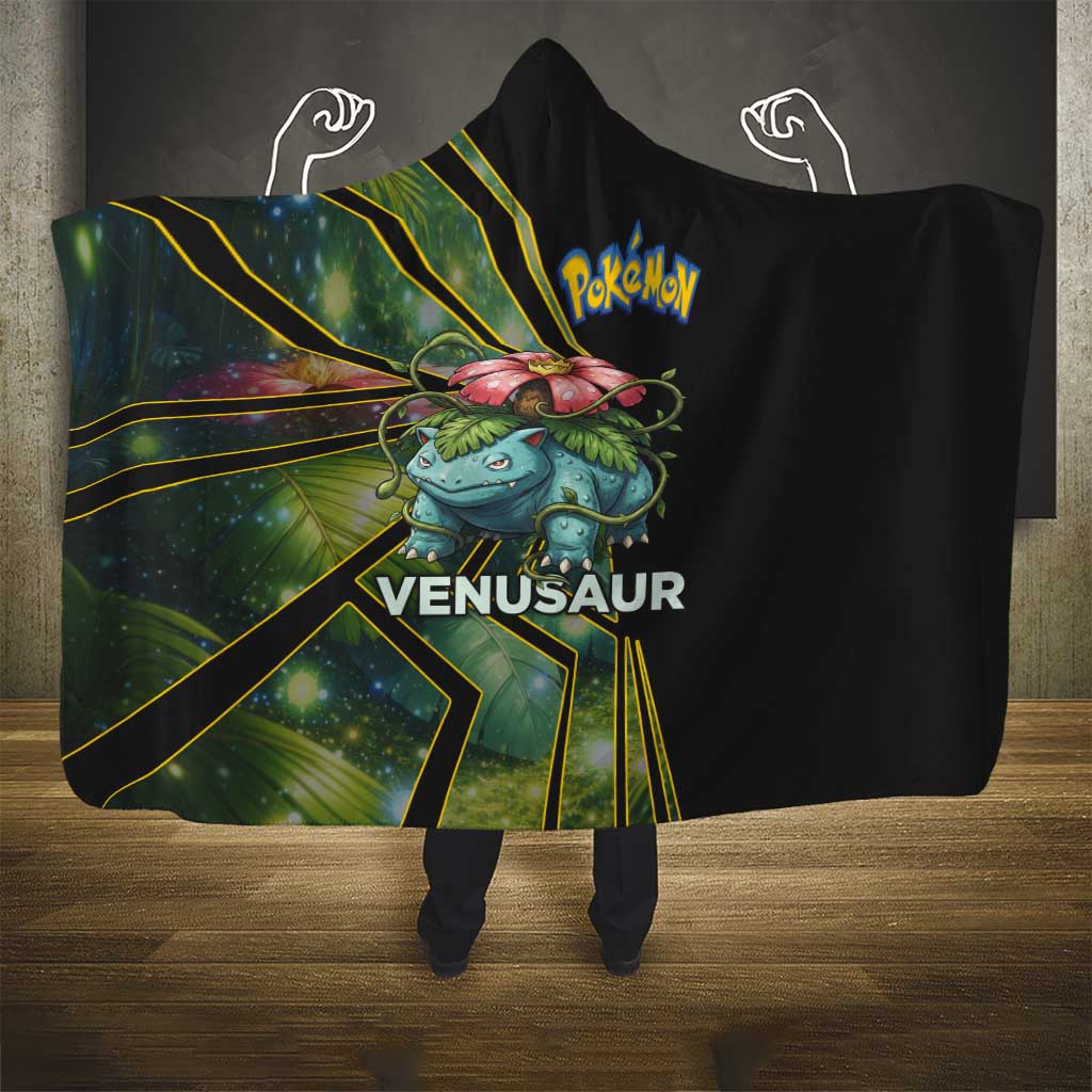 Venusaur Poké Hooded Blanket Jungle Flora Comic Style