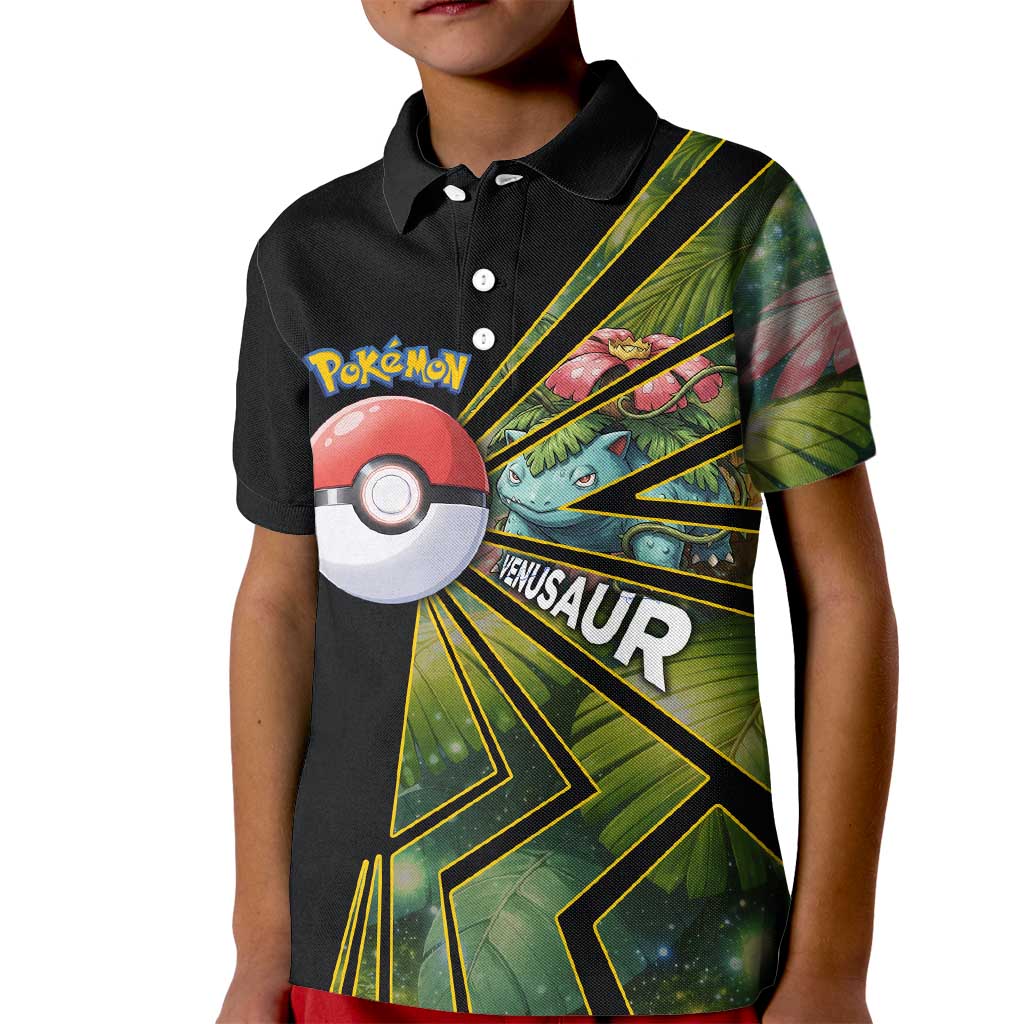 Venusaur Poké Kid Polo Shirt Jungle Flora Comic Style