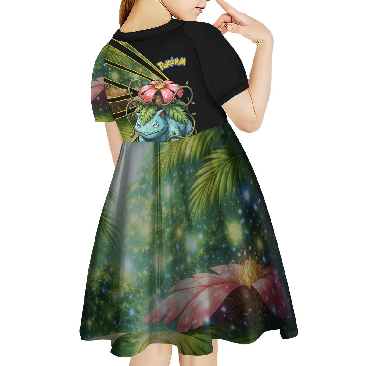 Venusaur Poké Kid Short Sleeve Dress Jungle Flora Comic Style
