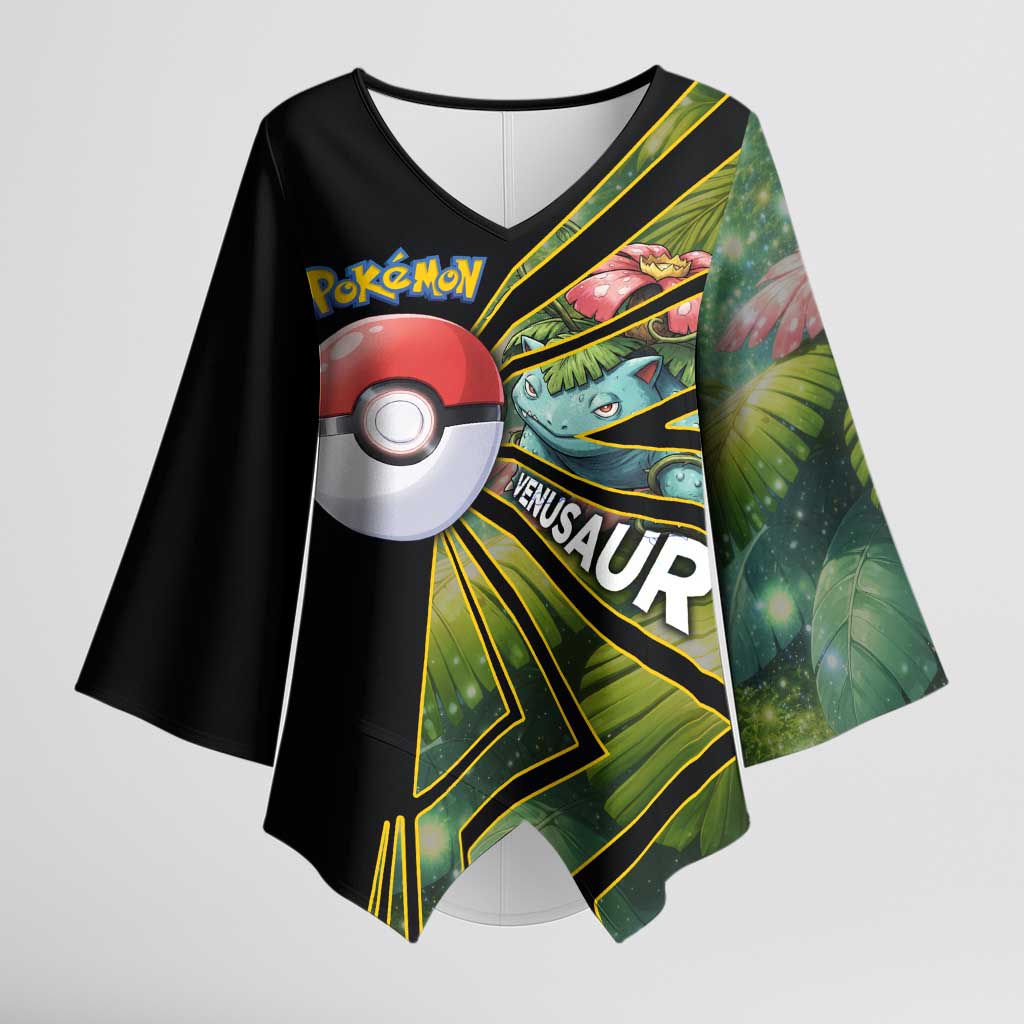 Venusaur Poké Kimono Sleeve Blouse Jungle Flora Comic Style