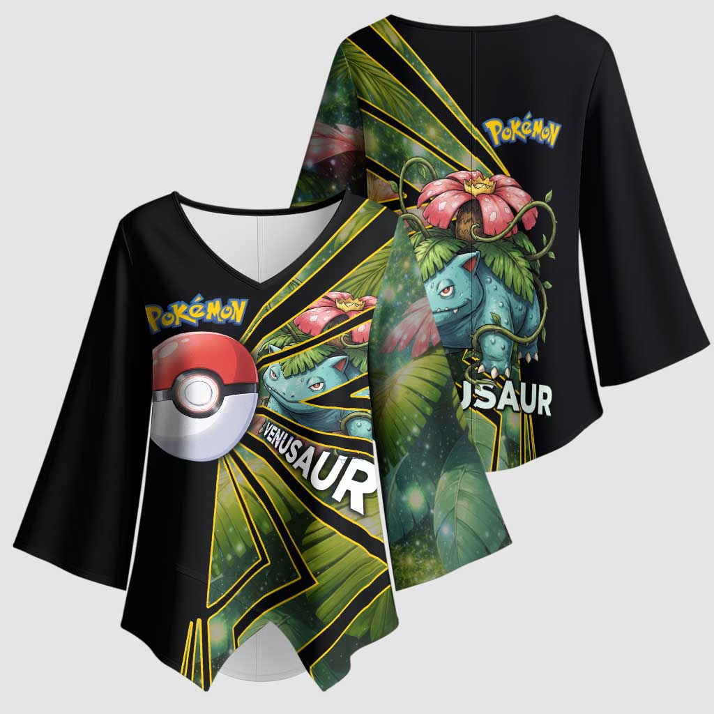 Venusaur Poké Kimono Sleeve Blouse Jungle Flora Comic Style
