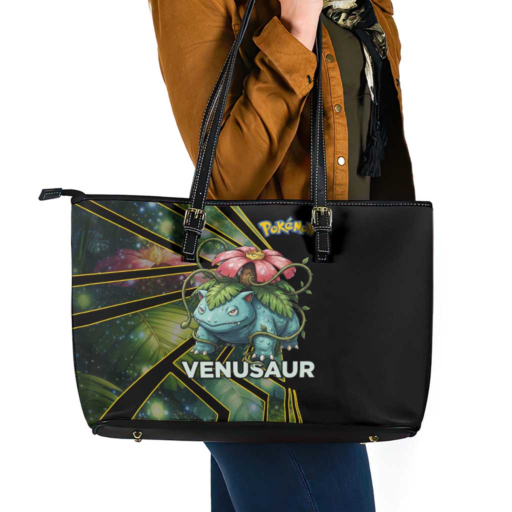 Venusaur Poké Leather Tote Bag Jungle Flora Comic Style