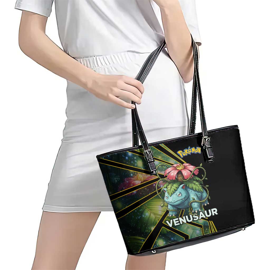 Venusaur Poké Leather Tote Bag Jungle Flora Comic Style