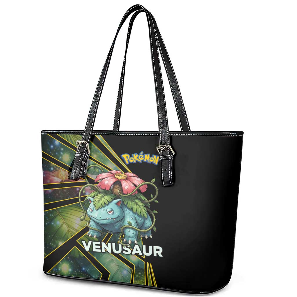 Venusaur Poké Leather Tote Bag Jungle Flora Comic Style