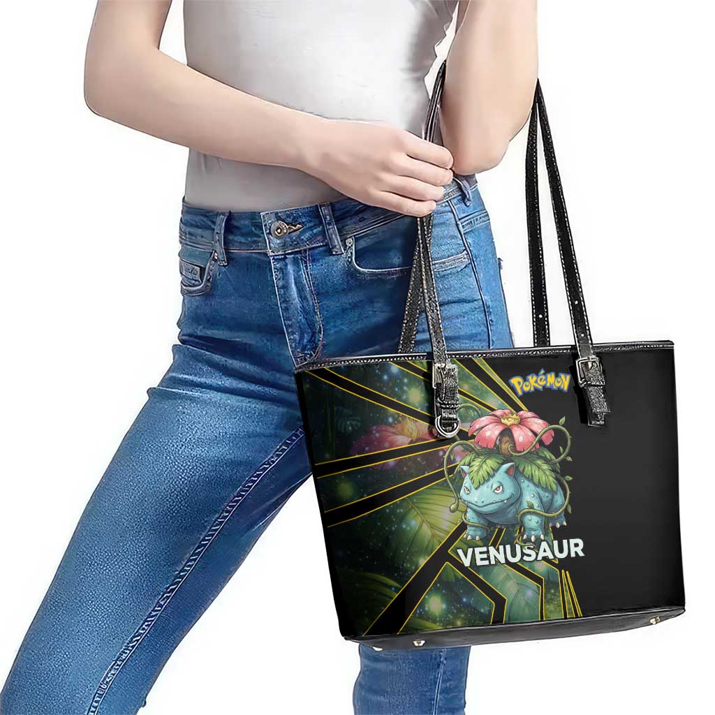 Venusaur Poké Leather Tote Bag Jungle Flora Comic Style