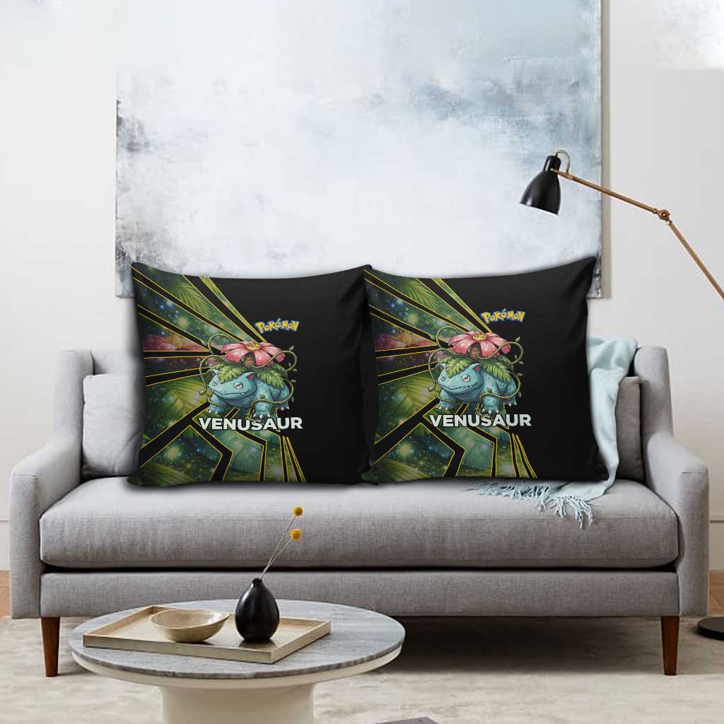 Venusaur Poké Pillow Cover Jungle Flora Comic Style